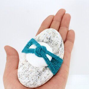 "Resilience" Meditation zen stone. Privacy Stone.Hand wrapped rock with shell